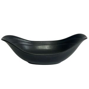 Vtg Hyalyn Pottery Dish Canoe Serving Bowl Black 304 Mid Century Modern Planter